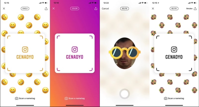 Fitur Baru Nametags Instagram Follow Teman  Dengan Scan 