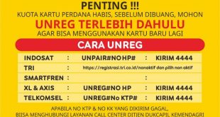 cara unreg kartu