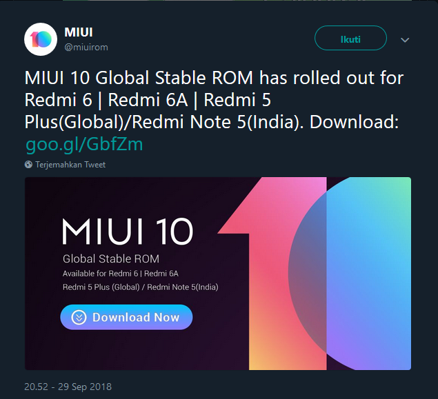 Xiaomi Redmi 5 Plus Sudah Bisa Rasakan MIUI 10 Stable